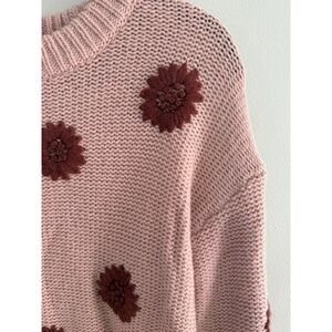 *NWT* Madewell | Flower Embroidered Pullover Sweater in Dusty Blush
